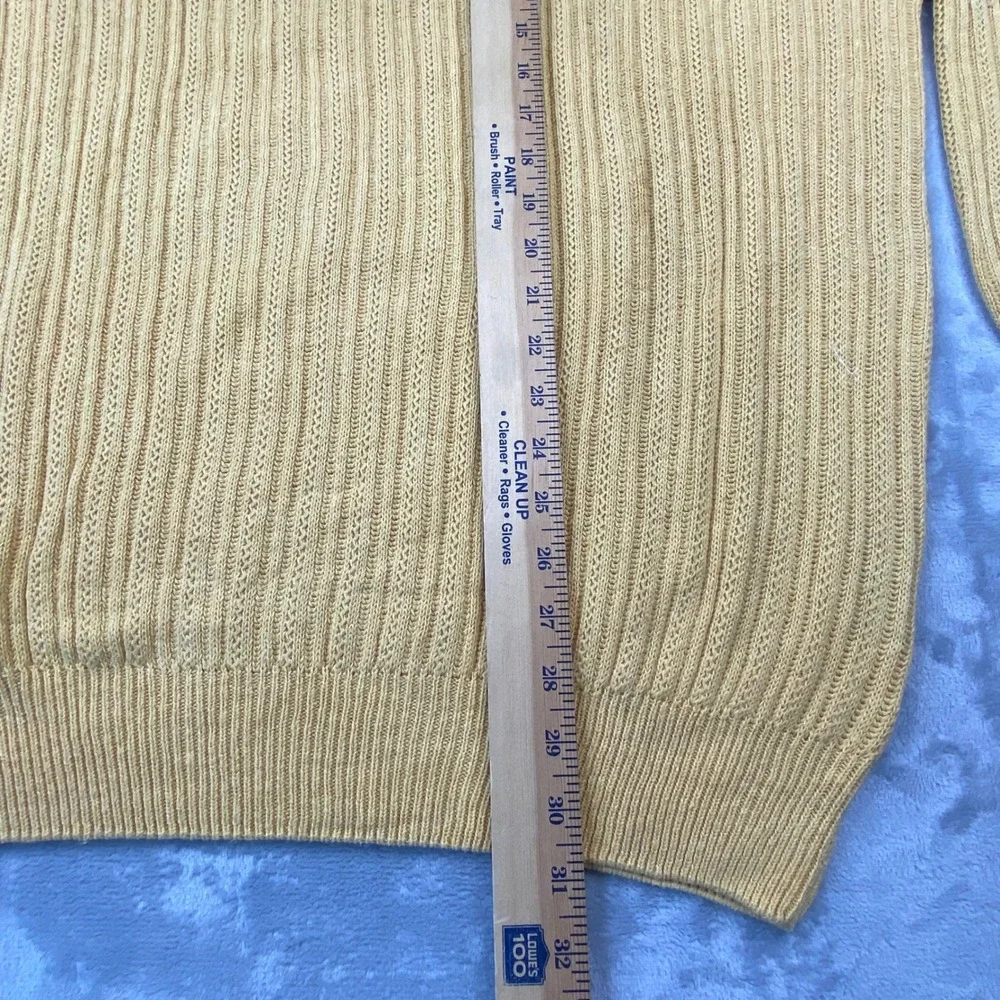 Nautica Mens XXL Yellow Linen Cotton Ribbed Cable Knit Crewneck Sweater NWT